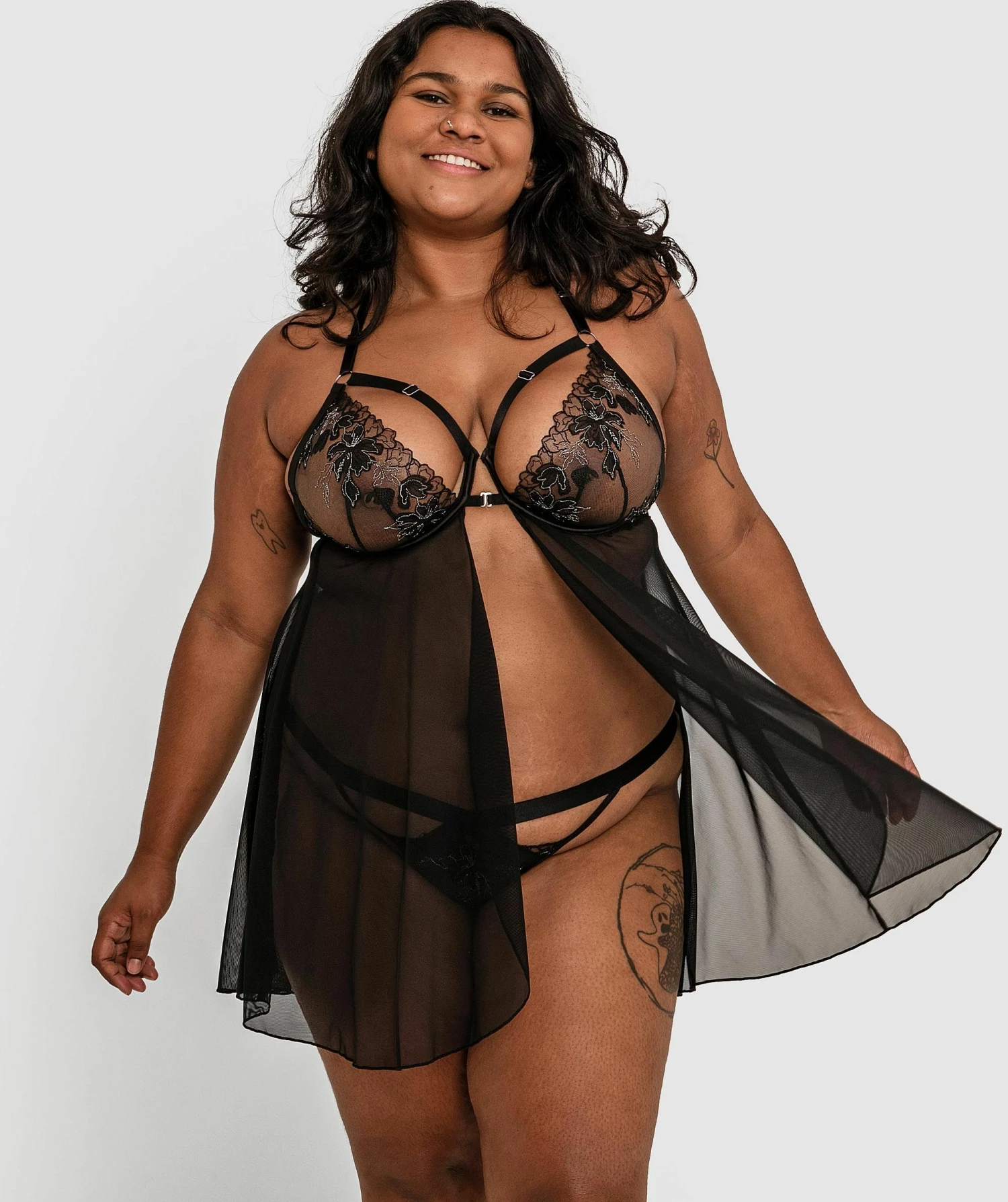 Night Games Empowered Underwire Babydoll - Black 6 Night Games Empowered Underwire Babydoll - Black - Image 4