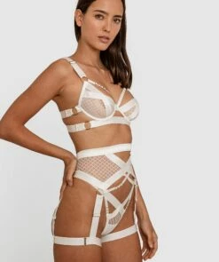 Night Games Utility Suspender - Ivory