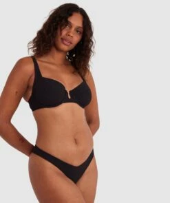 Planet Bliss Swim New Wave Brazilian Pant - Black