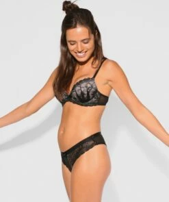 Posie Lace Push Up Bra - Black/Nude