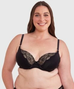 Revolve Removable Wire Contour Plunge Bra - Black -BRAS N THINGS Sales revolve removable wire contour plunge bra black 01441301 1