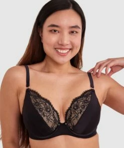 Revolve Removable Wire Full Cup Plunge Bra - Black -BRAS N THINGS Sales revolve removable wire full cup plunge bra black 01441601 10