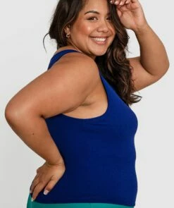 Rib Tank With Shelf Bra - Navy 9 Rib Tank With Shelf Bra - Navy -BRAS N THINGS Sales rib tank with shelf bra navy 01406804 4