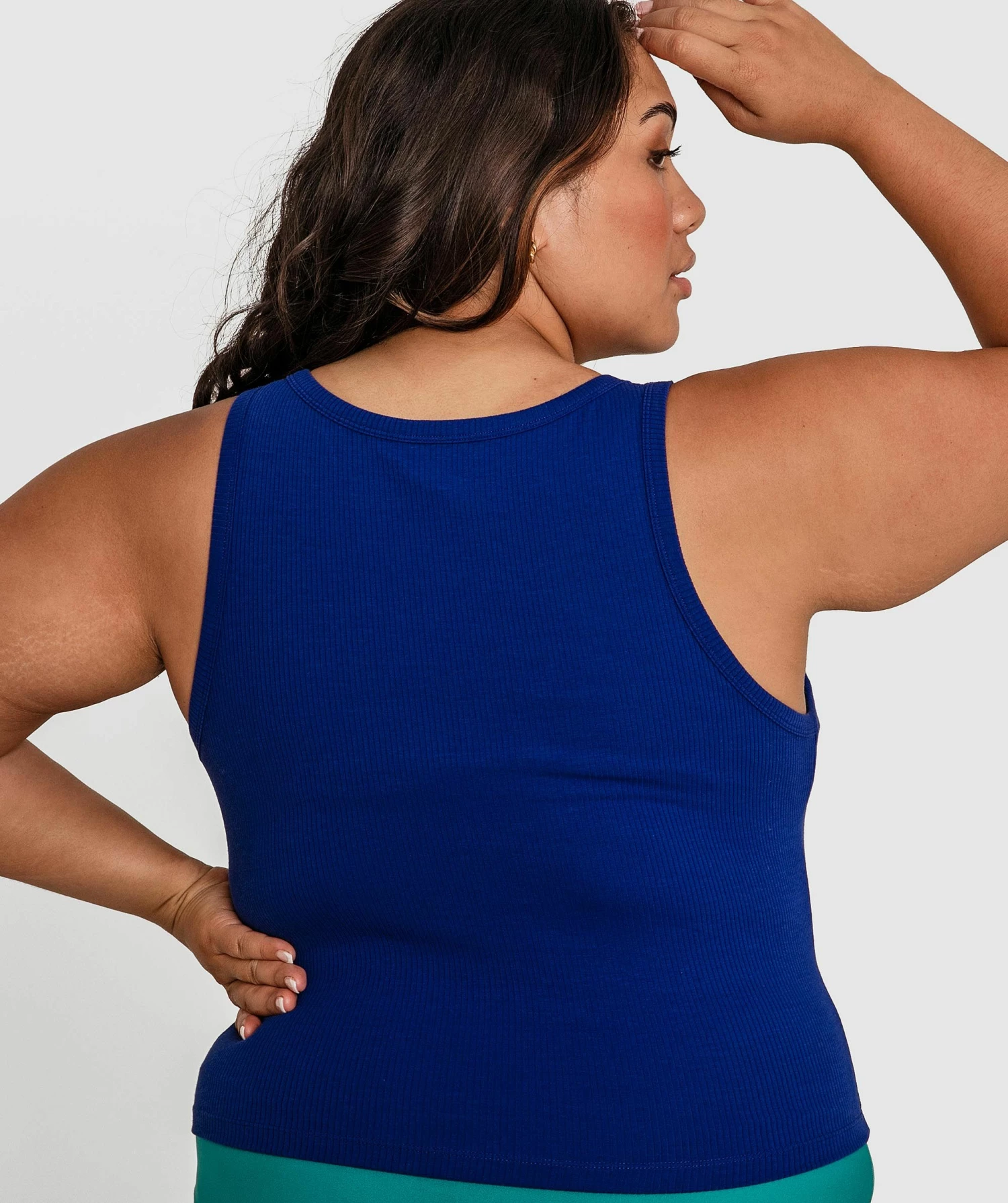 Rib Tank With Shelf Bra - Navy 6 Rib Tank With Shelf Bra - Navy - Image 4