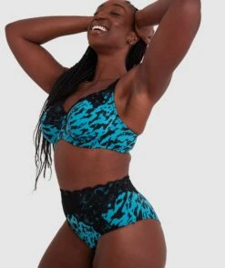 Sapphire Full Cup Bra - Animal Print/ Black -BRAS N THINGS Sales sapphire full coverage underwire bra print animal 00015738 19