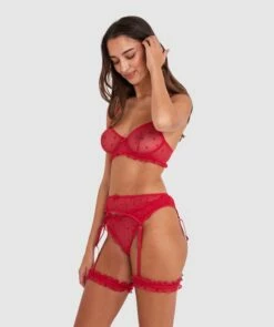 Stolen Hearts Suspender - Red -BRAS N THINGS Sales stolen hearts suspender red 01481001 2