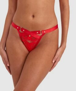 Vamp Don't You Dare Crotchless Knicker - Red