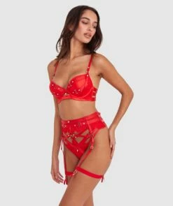 Vamp Don't You Dare Suspender - Red -BRAS N THINGS Sales vamp don t you dare suspender red 01454701 2