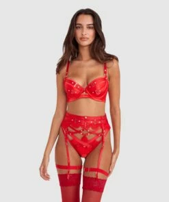 Vamp Don't You Dare Suspender - Red -BRAS N THINGS Sales vamp don t you dare suspender red 01454701 3