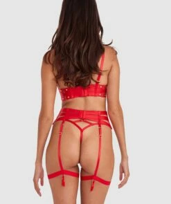Vamp Don't You Dare Suspender - Red -BRAS N THINGS Sales vamp don t you dare suspender red 01454701 4