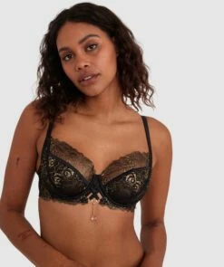 Vamp Enjoy Lovebirds Full Cup Bra - Black