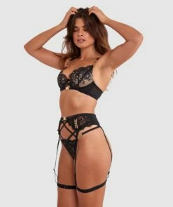 Vamp Midnight Mischief Suspender - Black -BRAS N THINGS Sales vamp midnight mischief suspender black 01450401 4