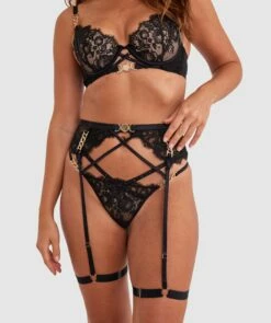 Vamp Midnight Mischief Suspender - Black