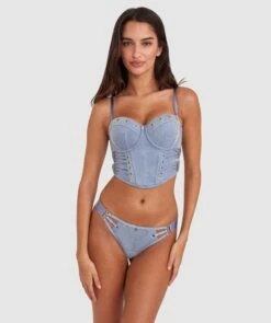 Vamp One More Time Mini V - Blue Denim -BRAS N THINGS Sales vamp one more time mini v blue denim 01457601 4