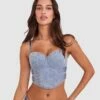 Vamp One More Time Strapless Corset - Blue Denim