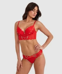 Vamp She's A Vamp Double Push Up Bra - Red
