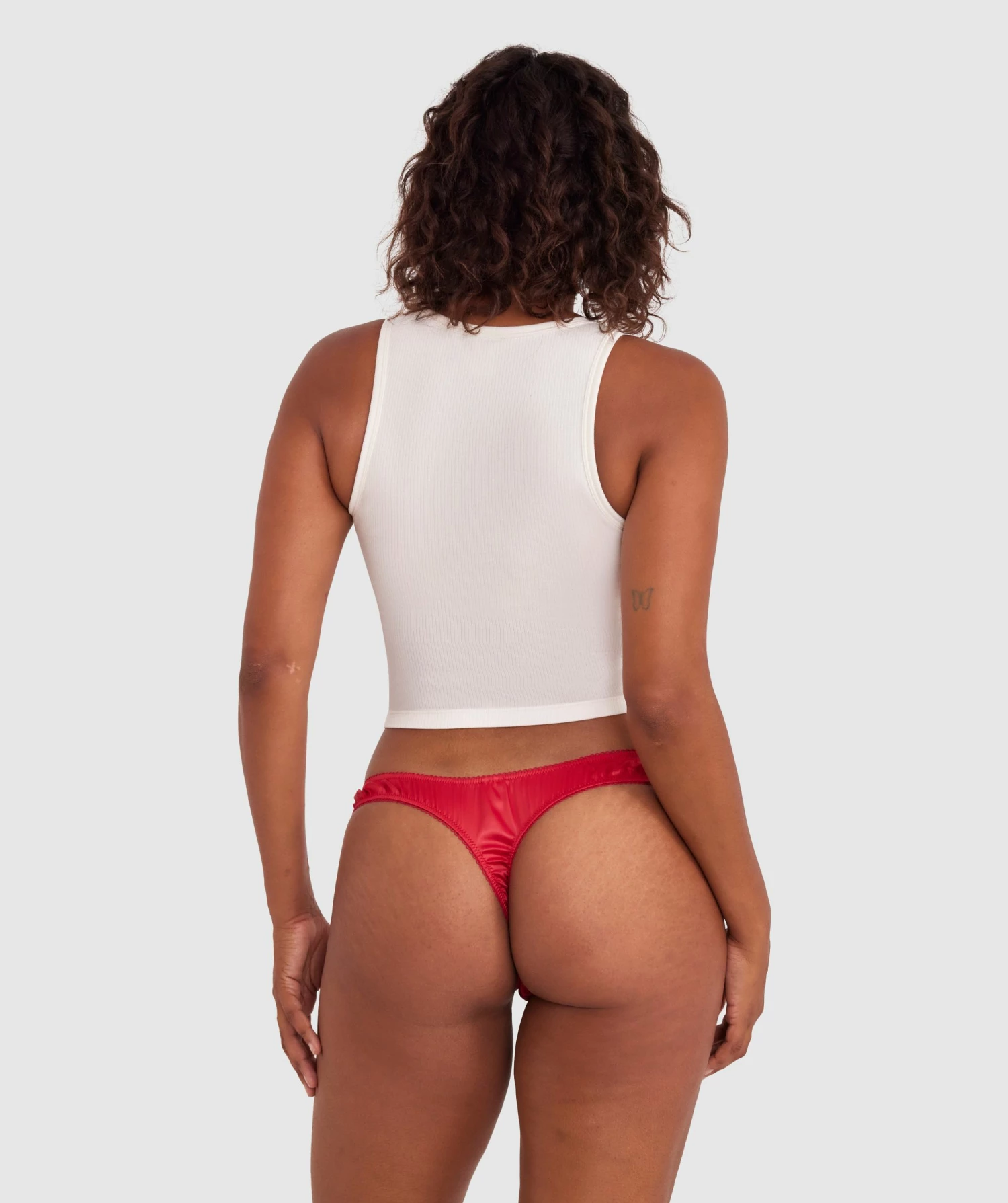 Vivienne High Leg V String - Red 6 Vivienne High Leg V String - Red - Image 4