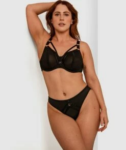 Ysabel High Cut Brazilian Knicker - Black -BRAS N THINGS Sales ysabel high cut brazilian knicker black 01351401